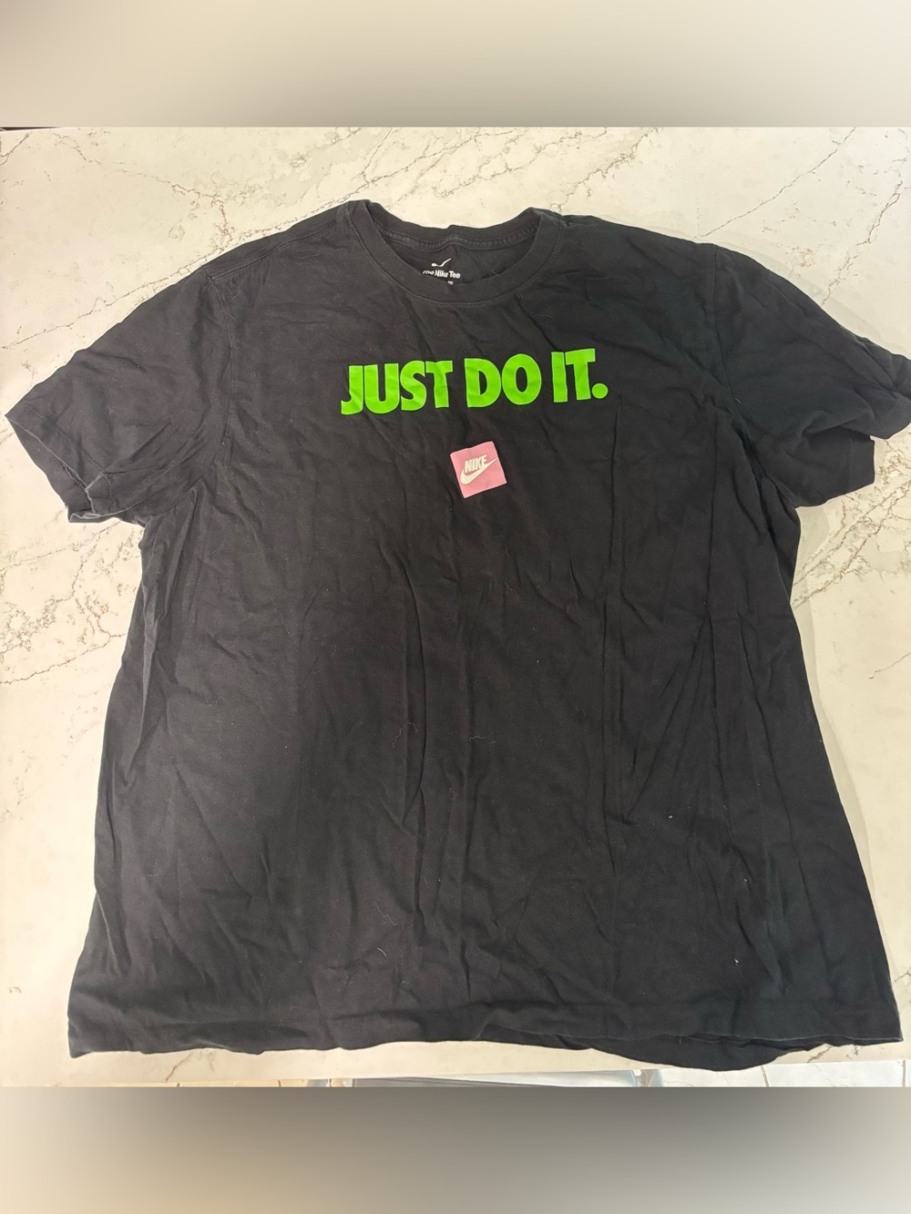 Nike Men’s Black Short-Sleeve 'Just Do It.' Tee with Neon Green Logo
